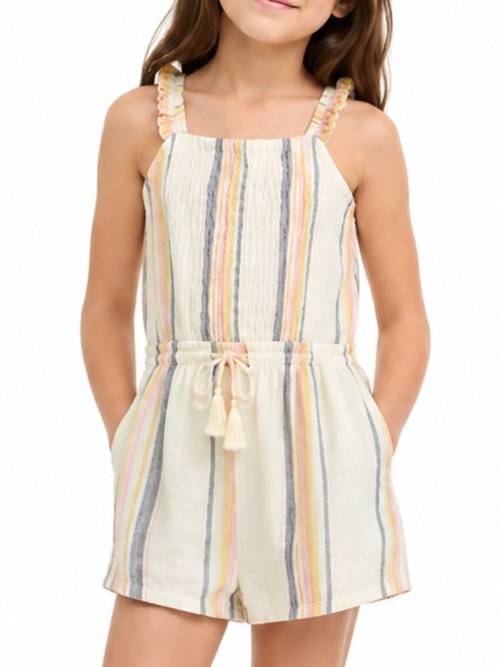 Tie-Front Striped Romper - art class™